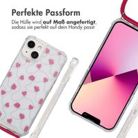 imoshion Design Hülle mit Band Apple iPhone 13 - Dusty Rose Connected Hearts