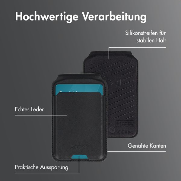 Accezz Magnetische Leder-Wallet mit Standfunktion - Geeignet für Apple Find My - Onyx Black