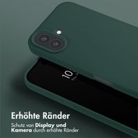 Selencia Silikonhülle mit abnehmbarem Band für das Apple iPhone 16 - Dunkelgrün