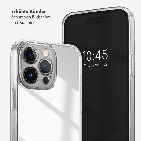 Selencia Mirror Back Cover für das iPhone 15 Pro Max - Hülle mit Spiegel - Silber