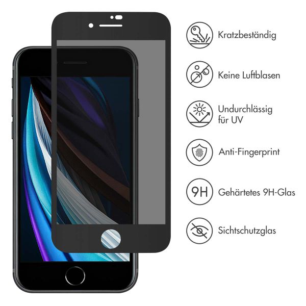 Accezz Privacy Displayschutz aus gehärtetem Glas Apple iPhone SE (2022 / 2020)