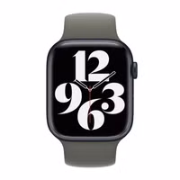 Apple Silikon Solo Loop für  Apple Watch Series 1 - 9 / SE (38/40/41 mm) | Series 10 / 11 (42 mm) - Größe 3 - Olive