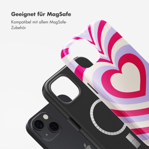 Selencia Vivid Rückabdeckung mit MagSafe Apple iPhone 13 - Double Hearts Rubine Red Lilac
