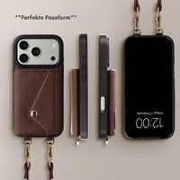 Selencia Sera HandyHülle mit Kordel und Umschlag-Kartenhalter Apple iPhone 17 Pro - Chocolate Brown