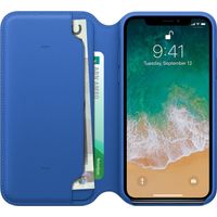 Apple Leather Folio Klapphülle Electric Blue für das Apple iPhone X / Xs