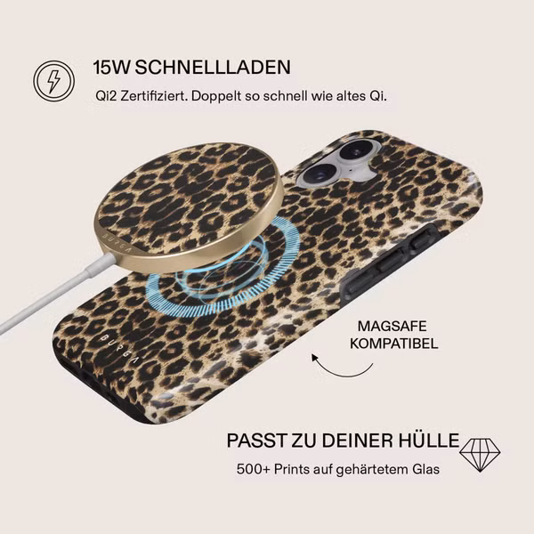 Burga Kabelloses magnetisches Ladegerät - MagSafe und Qi2 - Player / Gold