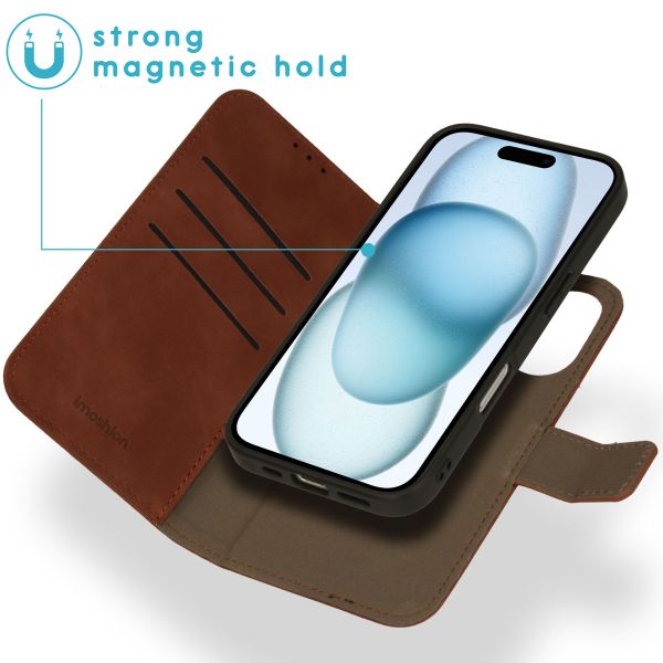 imoshion Entfernbare 2-1 Luxus Klapphülle Apple iPhone 16 - Braun