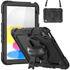 Accezz Robustes Back Cover mit Schultergurt Apple iPad 11 (2025) 11 Zoll A16 / iPad 10 (2022) 10.9 Zoll - Schwarz