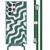 imoshion SilikonHülle design mit Band Samsung Galaxy S22 Ultra - Petrol Green Groovy