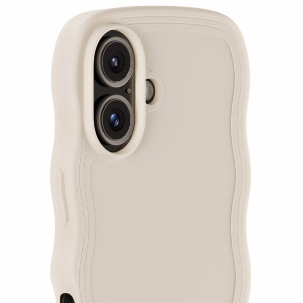 Holdit Wavy Case für das iPhone 16 Plus - Light Beige