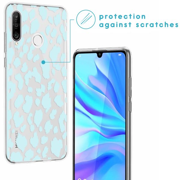 imoshion Design Hülle Huawei P30 Lite - Leopard - Blau