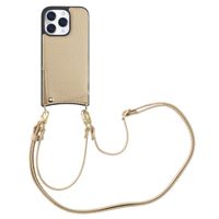 Selencia Nova Handyhülle mit Kordel und Kartenhalter Apple iPhone 16 Pro - Beige