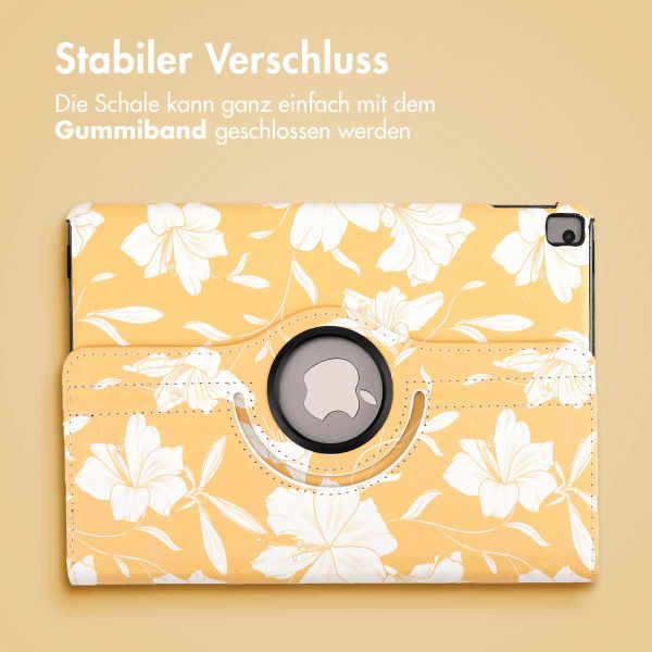 imoshion 360° drehbare Design Klapphülle für das iPad 9 (2021) / iPad 8 (2020) / iPad 7 (2019) 10.2 Zoll - Yellow Flowers