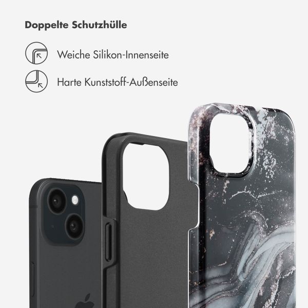 Selencia Vivid Back Cover Apple iPhone 15 - Chic Marble Black