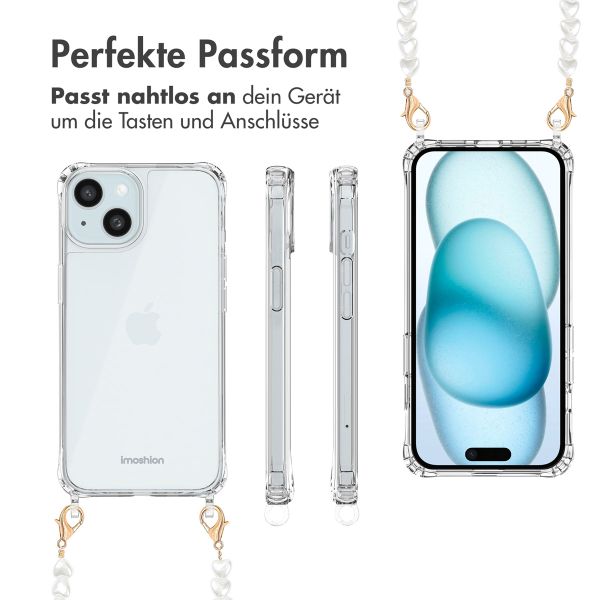 imoshion Back Cover mit Band + Armband Apple iPhone 15 - Perlenherzen