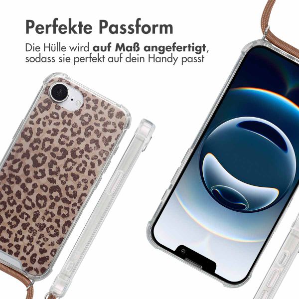 imoshion Design Hülle mit Band Apple iPhone 16e - Leopard Mood