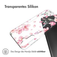 imoshion Design Hülle für das Samsung Galaxy A14 (5G/4G) - Blume - Rosa / Grün