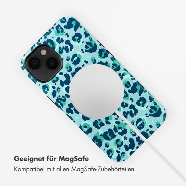 Selencia Vivid Tough Back Cover mit MagSafe für das iPhone 14 - Wild Spots Light Blue