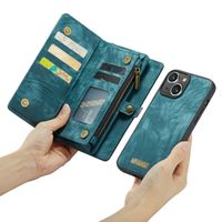 CaseMe Luxuriöse 2-in-1-Portemonnaie-Klapphülle Leder für das iPhone 14 - Grün