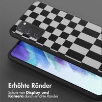 Selencia SilikonHülle design mit abnehmbarem Band Samsung Galaxy S21 FE - Irregular Check Black
