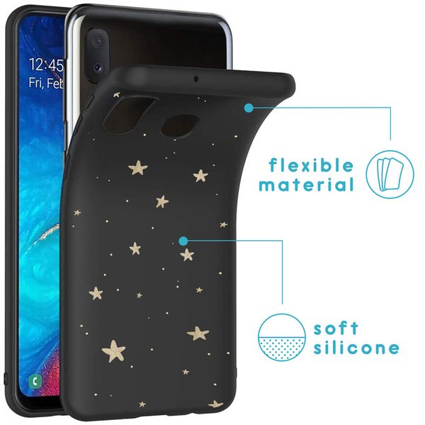 imoshion Design Hülle für das Samsung Galaxy A20e - Sterne / Schwarz