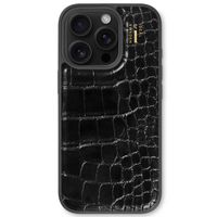 iDeal of Sweden Vegan Leather Back Cover für das iPhone 16 Pro - Black Croco