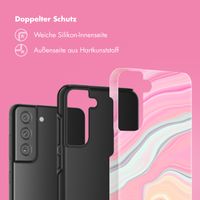 Selencia Vivid Back Cover Samsung Galaxy S21 FE - Pastel Lipstick Marble