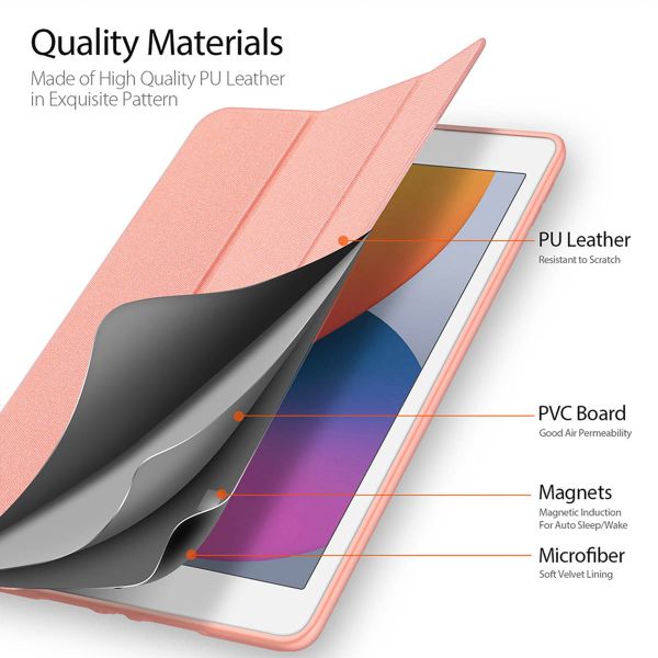 Dux Ducis Domo Klapphülle Apple iPad 9 (2021) 10.2 Zoll / iPad 8 (2020) 10.2 Zoll / iPad 7 (2019) 10.2 Zoll - Rosa