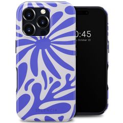 Selencia Vivid Tough Back Cover MagSafe für das iPhone 16 Pro - Modern Bloom Sapphire Blue