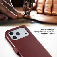 Selencia Echtleder Klapphülle Apple iPhone 17 Pro - Burgundy