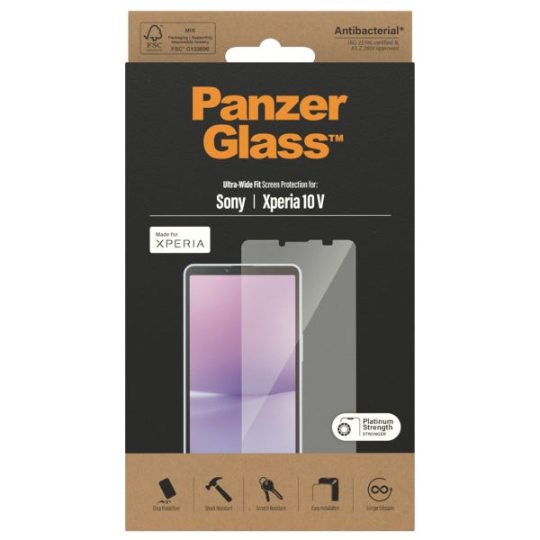 PanzerGlass Ultra-Wide Fit Antibakterieller Displayschutz für das Sony Xperia 10 V