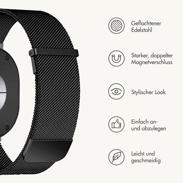 imoshion Mailändische Magnetarmband für Samsung Galaxy Watch Ultra 2 (2026) / Ultra (2024/2025) - Schwarz