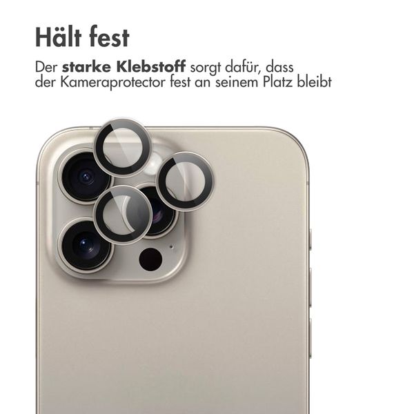 imoshion 2er-Pack Objektivschutz für Kamera für das Apple iPhone 15 Pro / 15 Pro Max - Natural Titanium