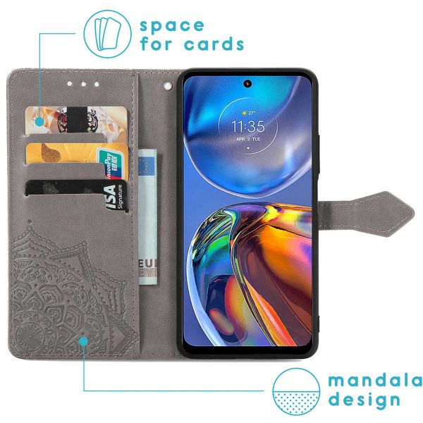 imoshion Mandala Klapphülle für das Motorola Moto E32 / E32s - Grau