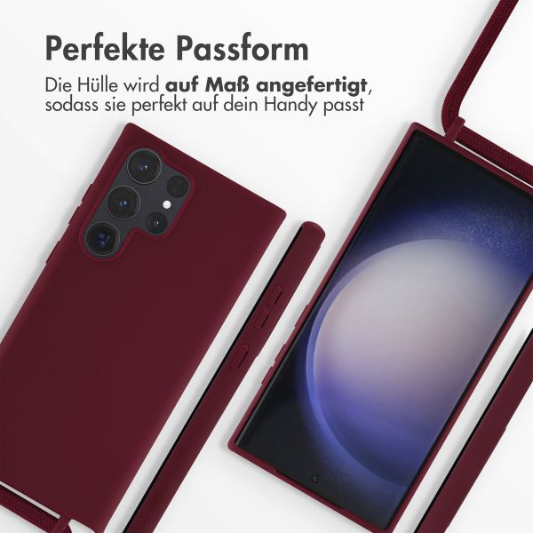 imoshion SilikonHülle mit Band Samsung Galaxy S23 Ultra - Dunkelrot