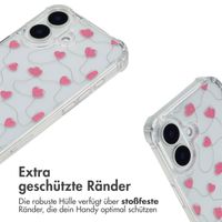 imoshion Design Hülle mit Band Apple iPhone 16 - Dusty Rose Connected Hearts