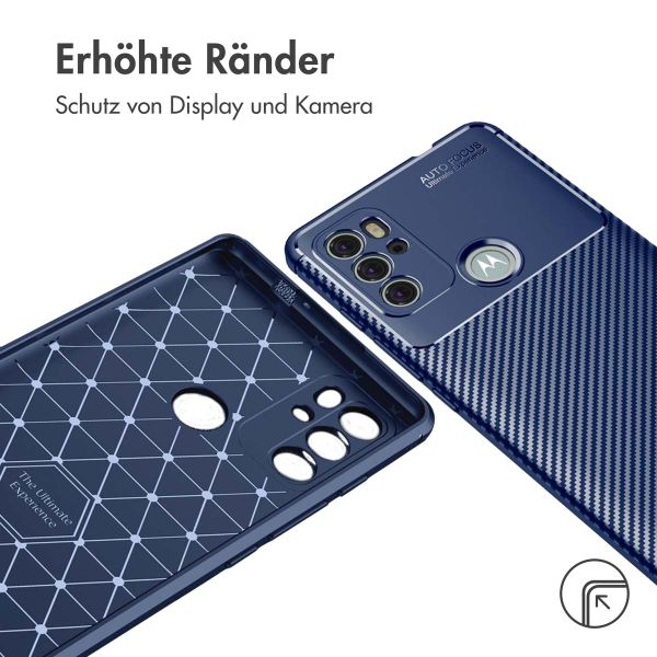 imoshion Carbon-Hülle für das Motorola Moto G60s - Blau