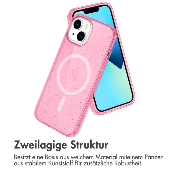 imoshion Sparkle Back Cover mit MagSafe Apple iPhone 14 - Glitzer Rosa
