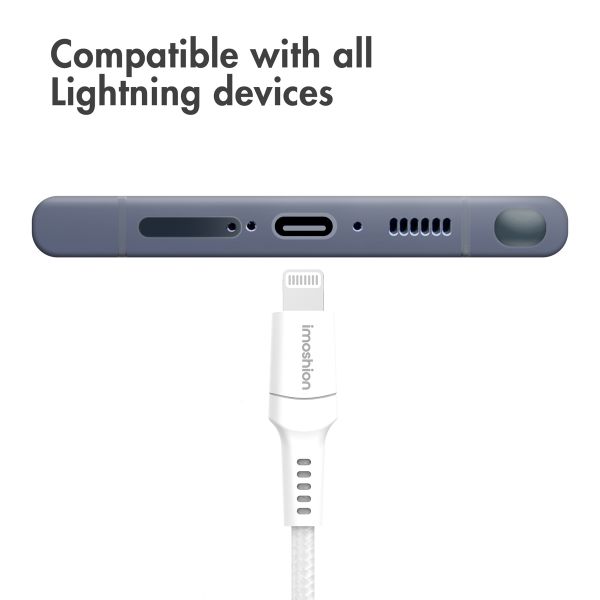 imoshion ﻿Lightning- auf USB-C-Kabel – nicht MFi-zertifiziert – Geflochtenes Gewebe – 1 m – Weiß