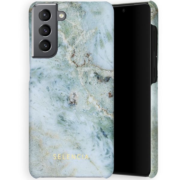 Selencia Maya Fashion Backcover Samsung Galaxy S21 - Marble Blue