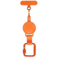 imoshion Ausziehbares Kabel mit Karabinerhaken und Telefon-Pad - Anti-Diebstahl-Telefonband - Orange