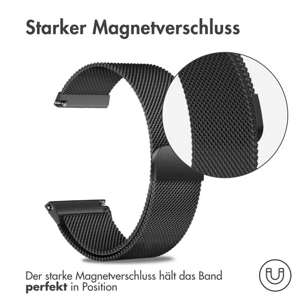 imoshion Magnetisches Milanaise Armband -   Universelle 18 mm Anschluss - Schwarz