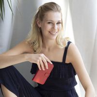 Selencia Echtleder Klapphülle Samsung Galaxy S21 Plus - Rot