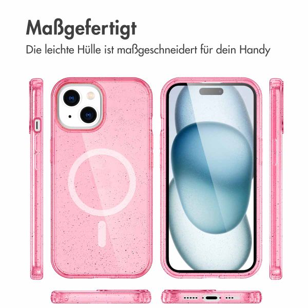 imoshion Sparkle Back Cover mit MagSafe Apple iPhone 15 - Glitzer Rosa