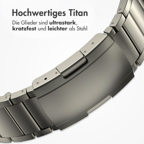 Accezz Mattes Titanstahlarmband -   Garmin 22 mm Anschluss - Titanium