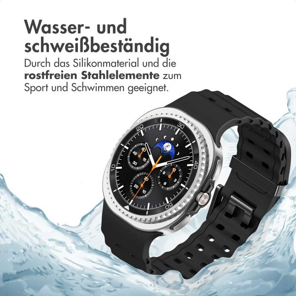 imoshion Ocean Silikonarmband für das  Samsung Galaxy Watch 8 (40/44mm) / Classic (46mm) - Schwarz