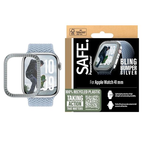 SAFE by PanzerGlass Bling Bumper für die Apple Watch Ultra 1/2/3 - 49 mm - Silber