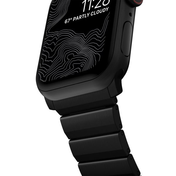 Nomad Titan-Gliederarmband für das  Apple Watch Series 1 t/m 11 / SE / Ultra (44/45/46/49 mm) - Schwarz