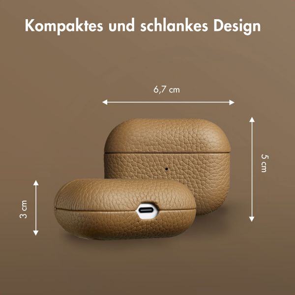 Accezz Echtes Leder Case Apple AirPods Pro - Taupe