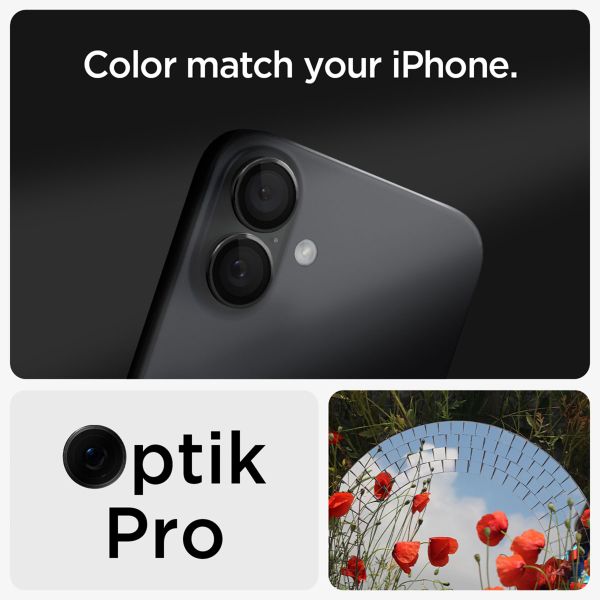 Spigen GLAStR EZ Fit Optik Pro Kameraschutz 2er-Pack für Apple iPhone 16 / 16 Plus - Schwarz